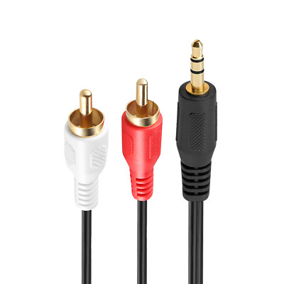 3.5mm Audio to 2 RCA Cable Aux Stereo Car 1/8'' Sound Cord Wire Male Y Splitter