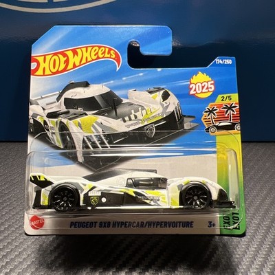 Hot Wheels Peugeot 9X8 Hypercar White Exotics 2025 Mint Short Card 2/5