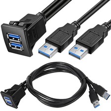 USB 3.0 Extension Cable Super Speed Fast Double Port Lead Male to Female 1m 2m