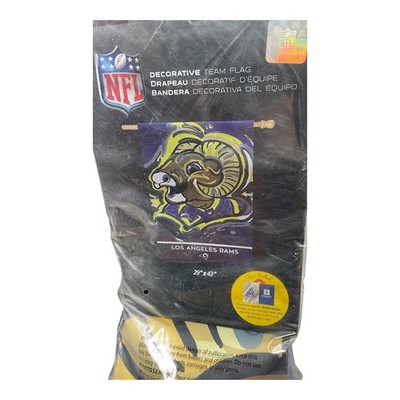 Los Angeles Rams Suede Flag Double Sided 29 X 43 NFL Team Sports Handcrafted