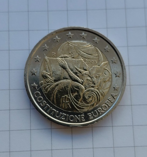 ITALIE 2005 CONSTITUTION EUROPÉENNE pièces commémoratives de 2 euros