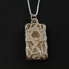Men's Star Of David Necklace Brutalist Sterling Silver Israeli Amulet Retro Gift