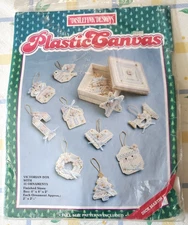 Plastic Canvas Kit #75118 Victorian Box with 11 Ornaments Unopened Vintage