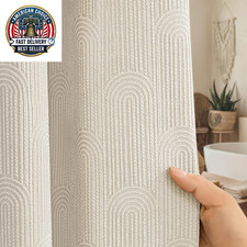Boho Shower Curtain Cotton Morden Mid Century Minimalist Arch Texture Shower Cur