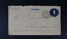 USA 1906 Ship Cancel "Teutonia" Scott # U393 Used Stamp Postal Stationary Cover