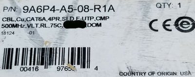 Siemon 9A6P4-A5-08 23/4P Cat6A Shielded Network Cable F/UTP 10G CMP Violet /50ft