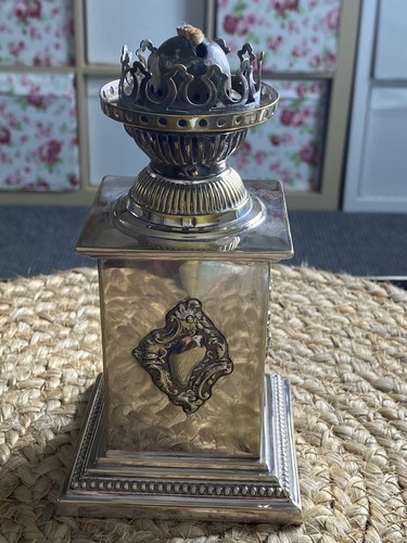 Vintage Antique Silver Plated Oil Lamp Base Victorian Hinks Hallmarked - Picture 7 of 13