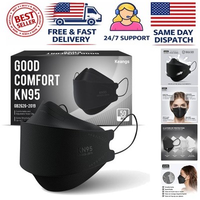 KN95 Face Masks 50 Count - Skin-Friendly, Adjustable & Ultra-Breathable Design
