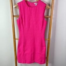 H&M Dress Womens Extra Small Pink Textured Crew Neck Sleeveless Mini Sheath