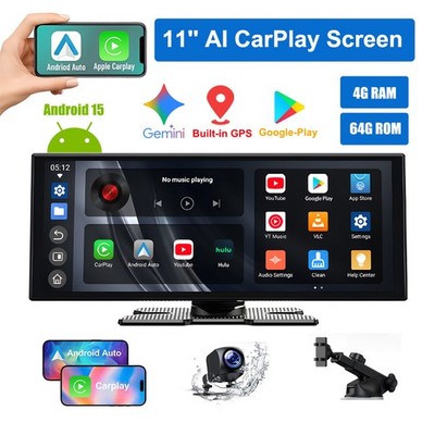 LAMTTO 11'' Wireless CarPlay mit Gemini AI Für Car Touchscreen Autoradio GPS