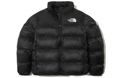 The North Face Solid Color Printed Logo Stand Collar Long Sleeve Cotton Padded