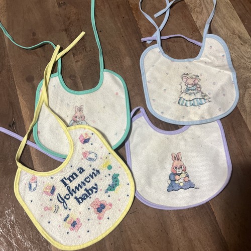Johnson's Vintage Bib I'm A Johnson's Baby & 4 Extra 90’s Bibs