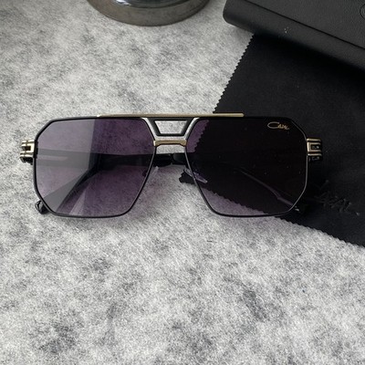CAZA*  Sunglasses 908/4 Geometric Black Lenses Unisex Eyewear+case Silver