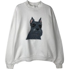 Vintage 90'S Fruit of the Loom Dog Print Animal Sweatshirt Made in USA Men's...