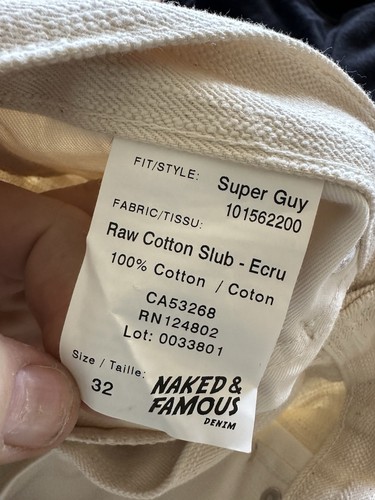 naked & famous super guy raw cotton slub 32 x 26 - Picture 5 of 6