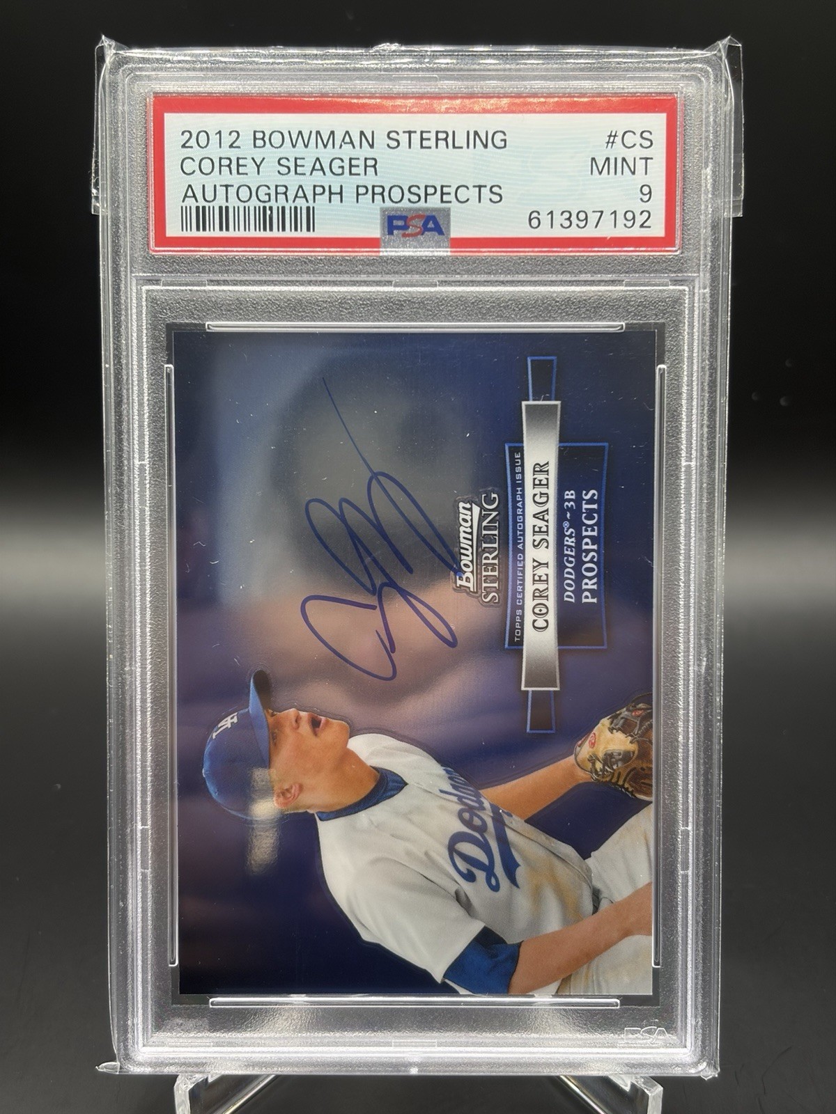 Topps Bowman Sterling 2012 Corey Seager #BSAP-CS RC Auto PSA 9 Dodgers view 1