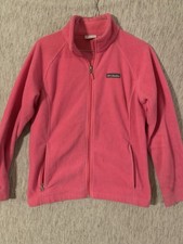 Girls Columbia Fleece Full Zip Jacket Hot Pink Size 18/20