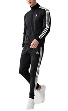adidas Essentials SET Mens size M Track Suit GK9651 Jacket  Pants Black/White