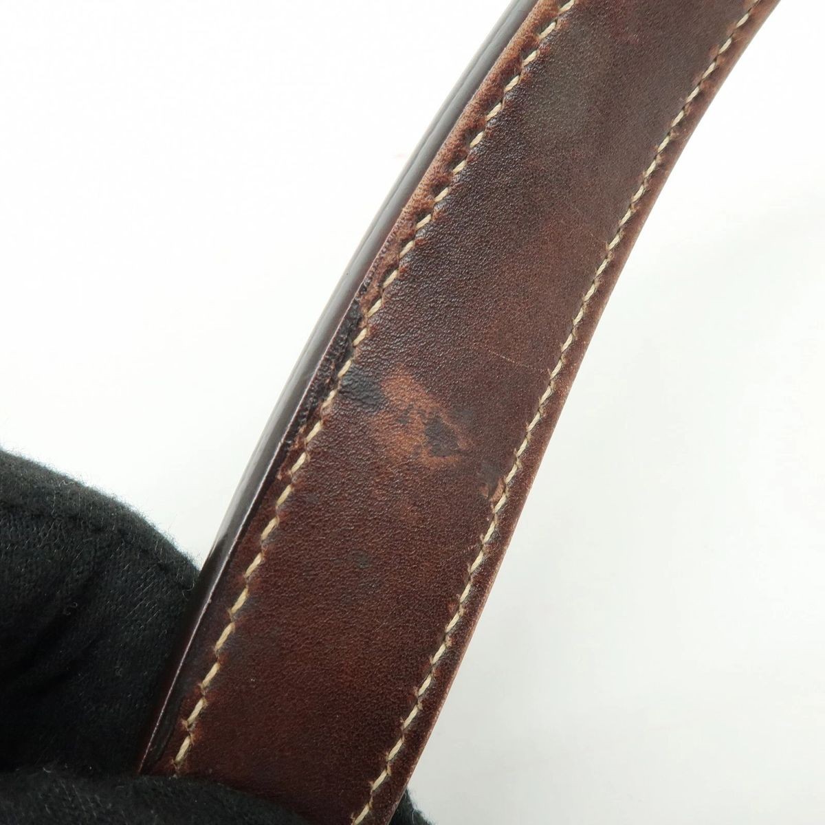 PRADA Logo Jacquard Canvas Leather Shoulder Bag BR3433 Auth Used thumbnail 7