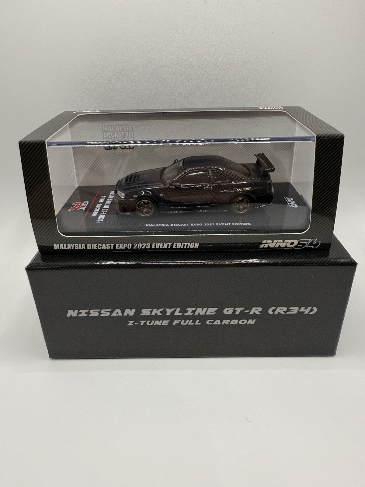 INNO64 1:64 Nissan Skyline GT-R R34 Z-TUNE Full Carbon Black MALAYSIA EXPO EVENT