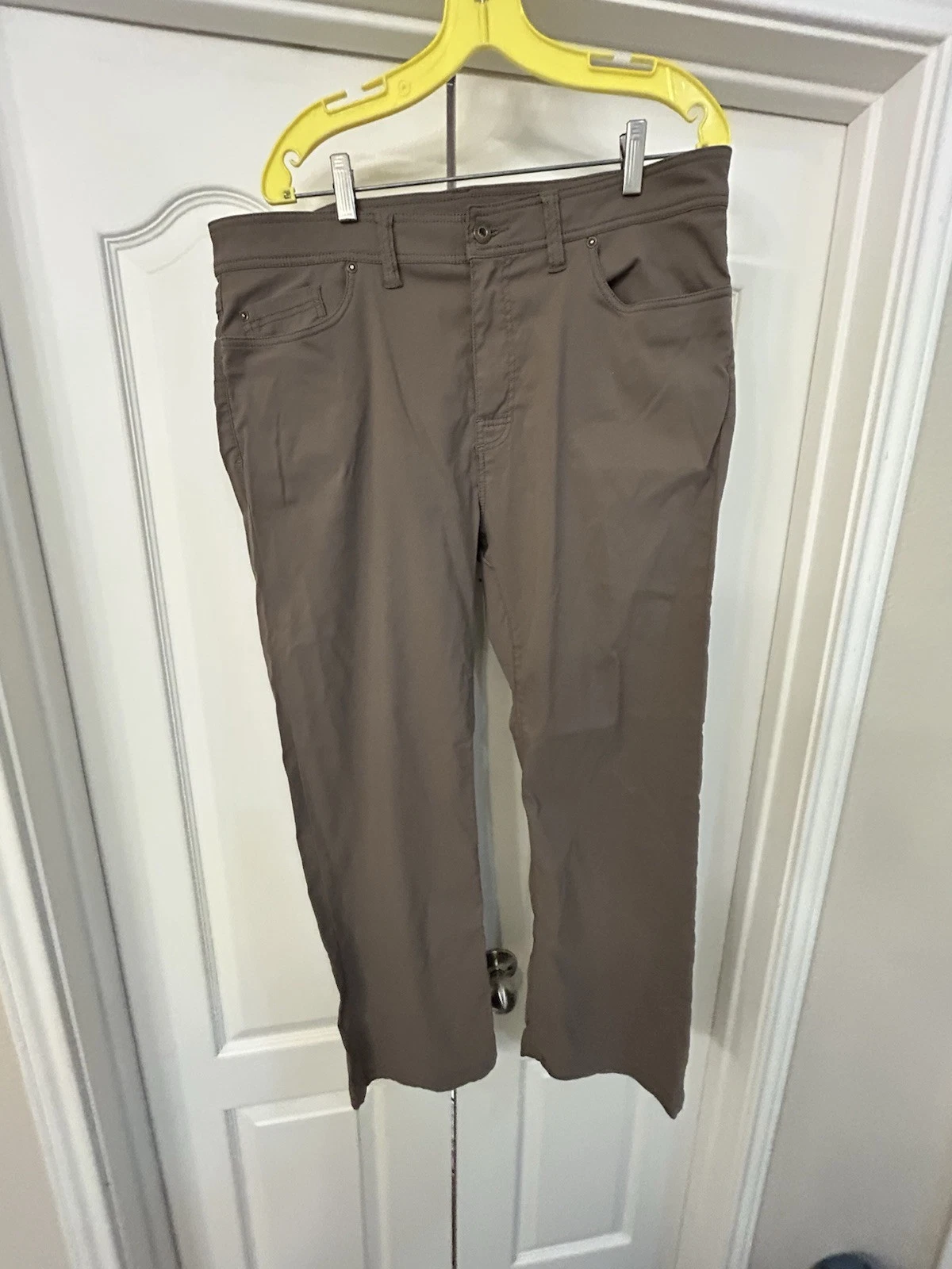 Prana Pants Men 38x30 Brown Brion Slim Fit Hiking Five Pocket Stretch