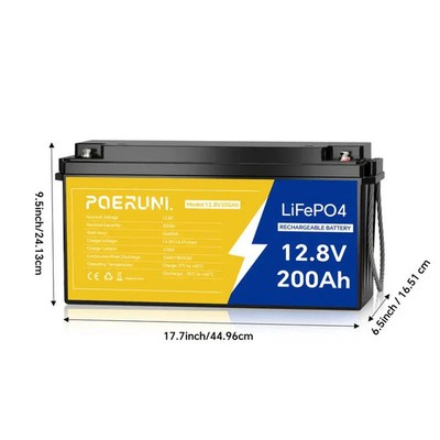 200Ah 12V LiFePO4 Lithium Battery Deep Cycle BMS 200Ah RV Marine Solar System