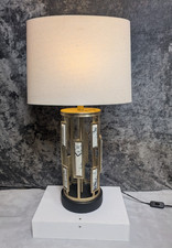 Coach House Large Gold Table Lamp Mirrored Marble Effect Panels Luxury Statement