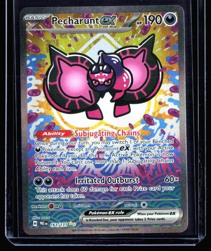 2025 Prismatic Evolutions Pecharunt ex #163 Illustration Rare Pokemon Card