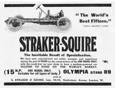 Automotrice STRAKER-SQUIRE 15cv un solo modello - stampa antica 1912