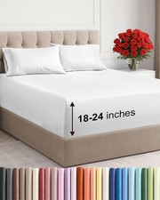 Extra Deep Pocket Queen Sheet Set - 4 Piece Breathable Cooling Bed Sheets - ...