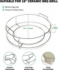 Replacement 1-Piece ConvEGGtorBasket Rack for Big Green Egg Large, NEW