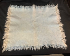 Vintage Light Blue White Baby Blanket, 26 x21
