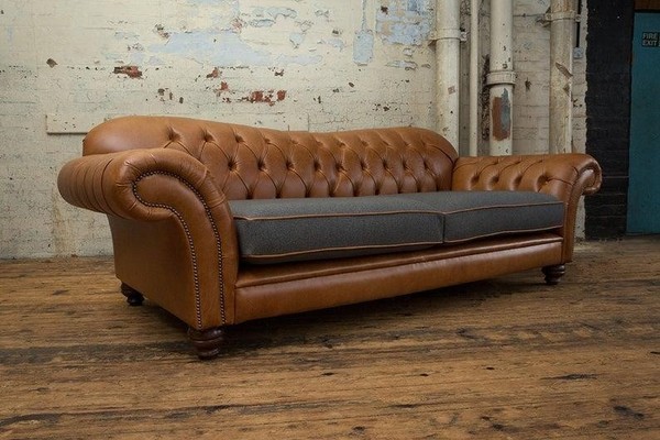 Klassische Chesterfield Leder Sofa 3 Sitzer Sitz Couchen Sofas Polster Couch Neu-image