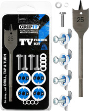 Gripit Blue Heavy-Duty Plasterboard Fixings - TV Mounting Kit - Pack of 4 - Hold