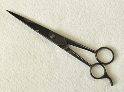 Vintage Peter J. Michels Red Diamond C-MON BLACKIE 7'' Barber Shears ~Scissors