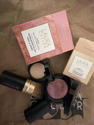 Laura Geller 3 pieces set  Marbleized Blush +highlight+ brush
