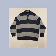 Tommy Hilfiger Pullover Sweater Sweatshirt Mens Navy 1/4 Zip 2XL