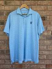 Johnnie O Prep Performance Mens XL Polo Shirt Blue Short Sleeve Golf Preppy
