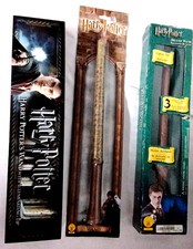 Set of 3 Harry Potter Wands, Illuminating Tip, Deluxe Wand, Ron Weasley NEW