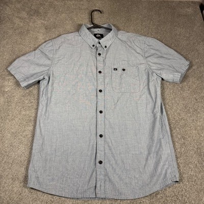 Quicksilver Shirt Mens S Blue Comfort Fit Camp Beach Vintage Hiking Boating