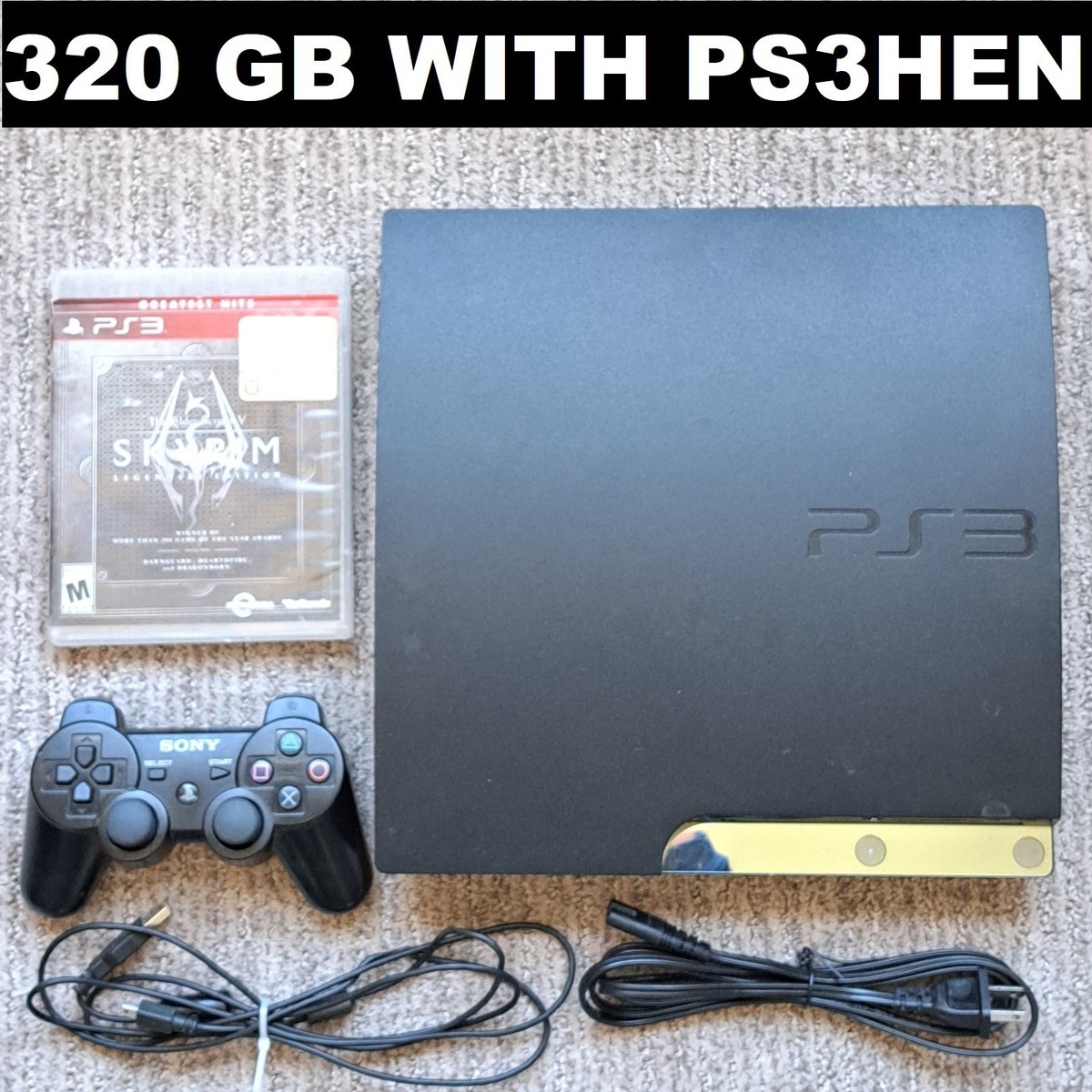 ✓ Sony PlayStation 3 PS3 Slim 320GB 2501b Console Bundle w/ 1