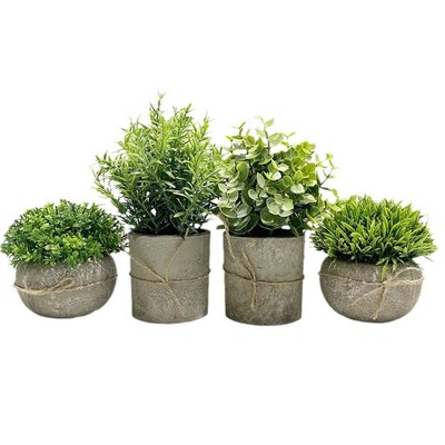 4 Pack Artificial Plants for Living Room Decoration Artificial Plant Eucalyptus