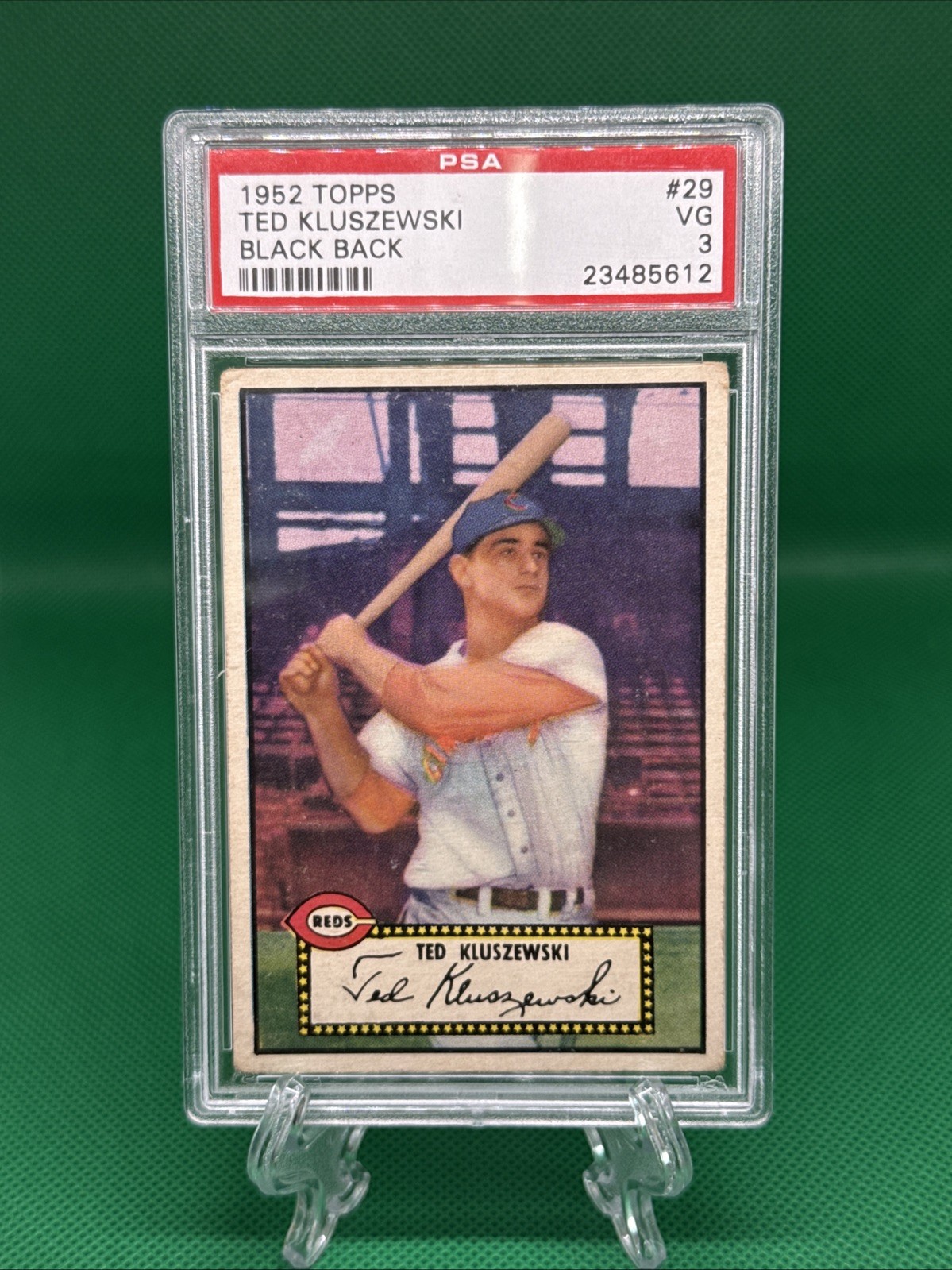 1952 Topps #29 Ted Kluszewski Reds Black Back PSA 3 VG LOOK!