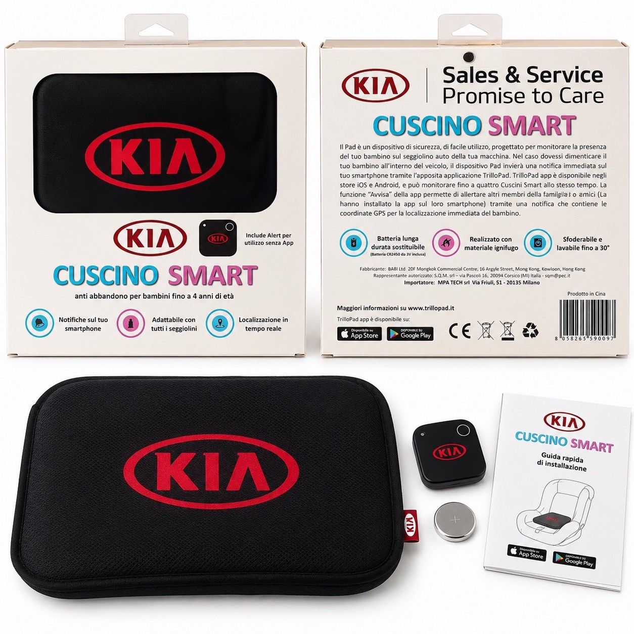 Cuscino Smart – Dispositivo antiabbandono per seggiolino auto bambini - KIA