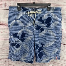 Tommy Bahama Relax Shorts Mens Large Blue Floral Board Shorts Swim Trunks Linned