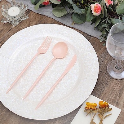 50 Heavy Duty Plastic CUTLERY Spoons Forks Knives Set Party Events Tableware