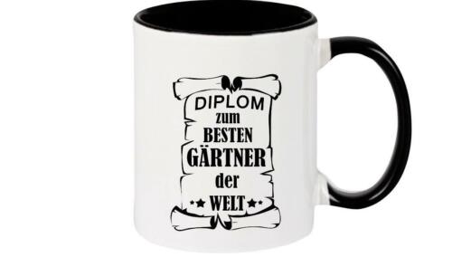 Kaffeepott Diplom zum besten Gärtner der Welt - Afbeelding 1 van 2