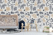 3D Botanical Seamless Wallpaper Wall Mural Removable Self-adhesive Sticker489