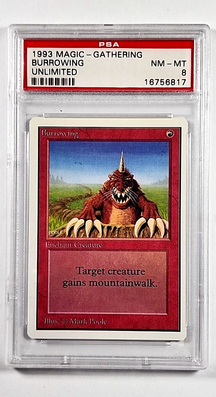 1993 MTG Magic the Gathering Unlimited Burrowing PSA 8 *Only 17 Graded Higher*