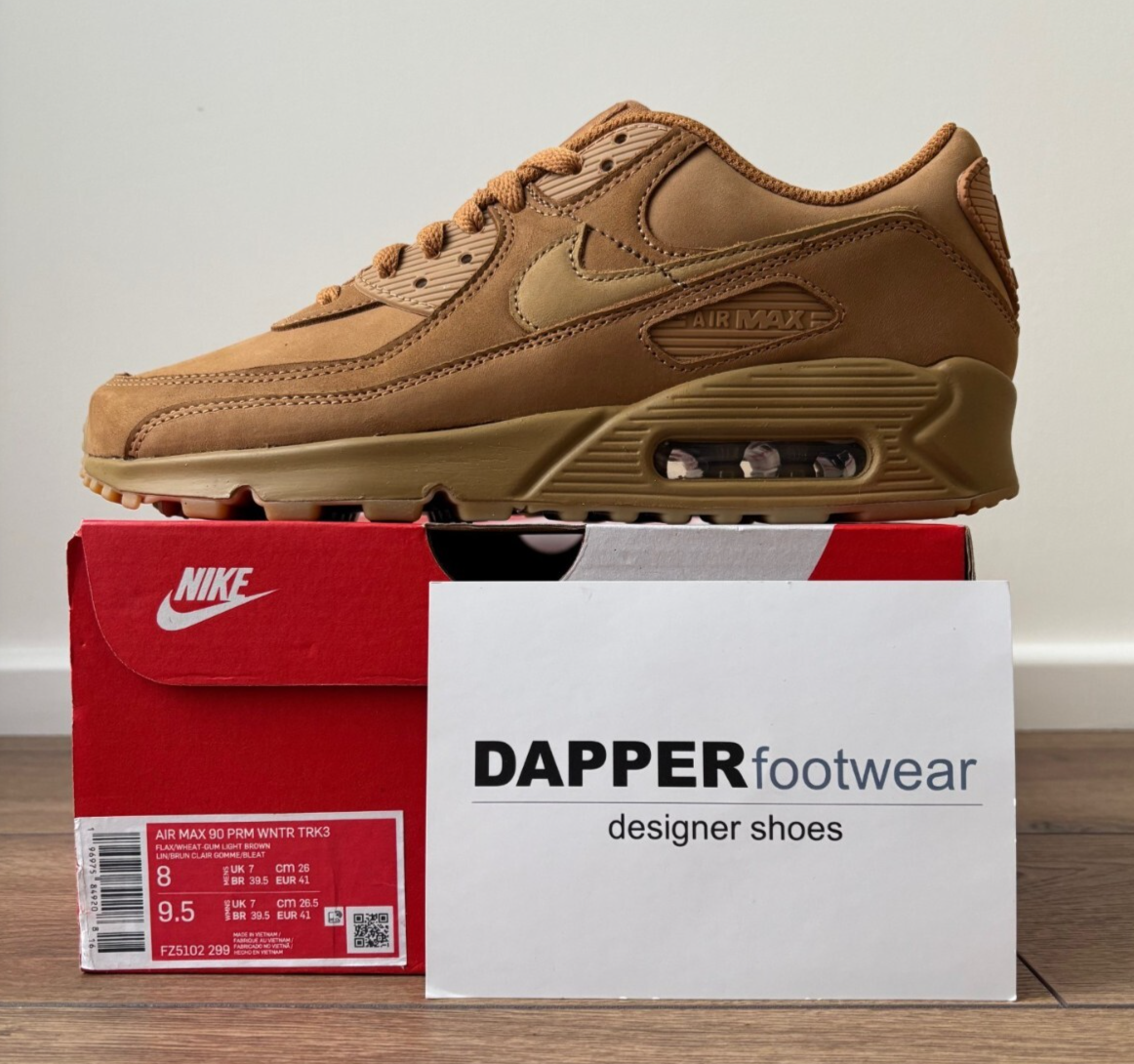 Nike Air Max 90 Premium, Size 7 UK, Wheat Trainers FZ5102 299